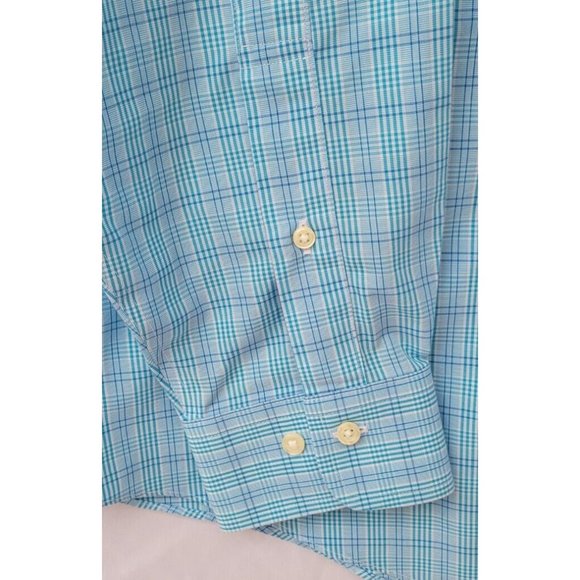 Brooks Brothers Regent Dress Shirt‎ 16 1/2 - 6/7  Blue Check, Non Iron, Cotton - Picture 4 of 7